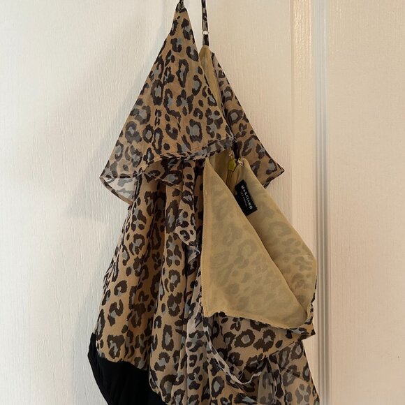 Marciano Los Angeles Leopard Print Ruffle Bodysuit — Feminine, Edgy & Versatile - Picture 5 of 8